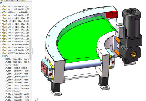 90°微型转弯皮带线90度弧形输送机低型拐弯输送线3d图纸