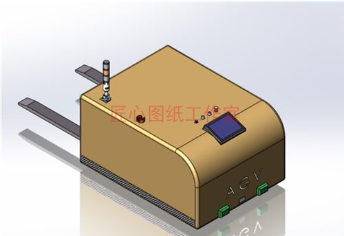 背托式AGV智能运载机器人3D图纸 三维模型soldworks设计