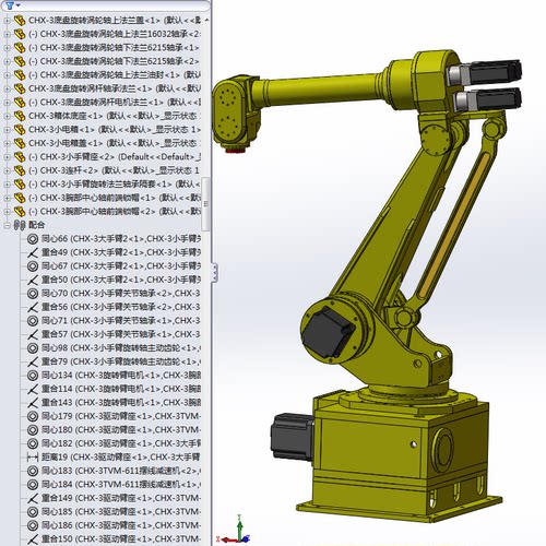 六轴关节机械手大型码垛焊接搬运机器人solidworks全套3d+2d图纸