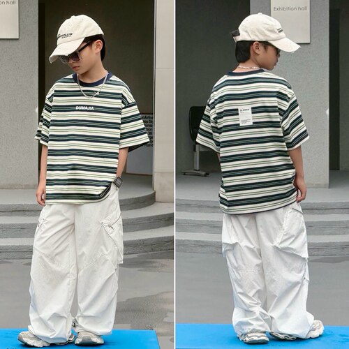 DUMAJIA【条纹玩酷】 2026夏天儿童百搭短袖男童半袖休闲T恤7226