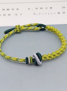 抖音绿+橄榄绿+黄绿同款手链