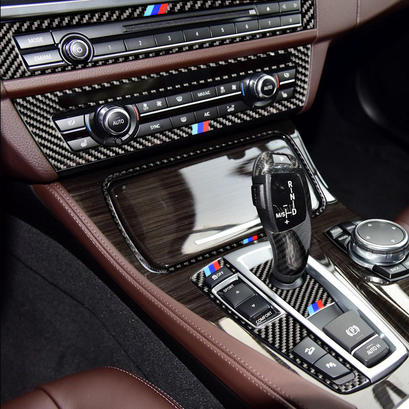宝马5系改装内饰528 525li F10碳纤维档把中控空调出风口饰贴配件