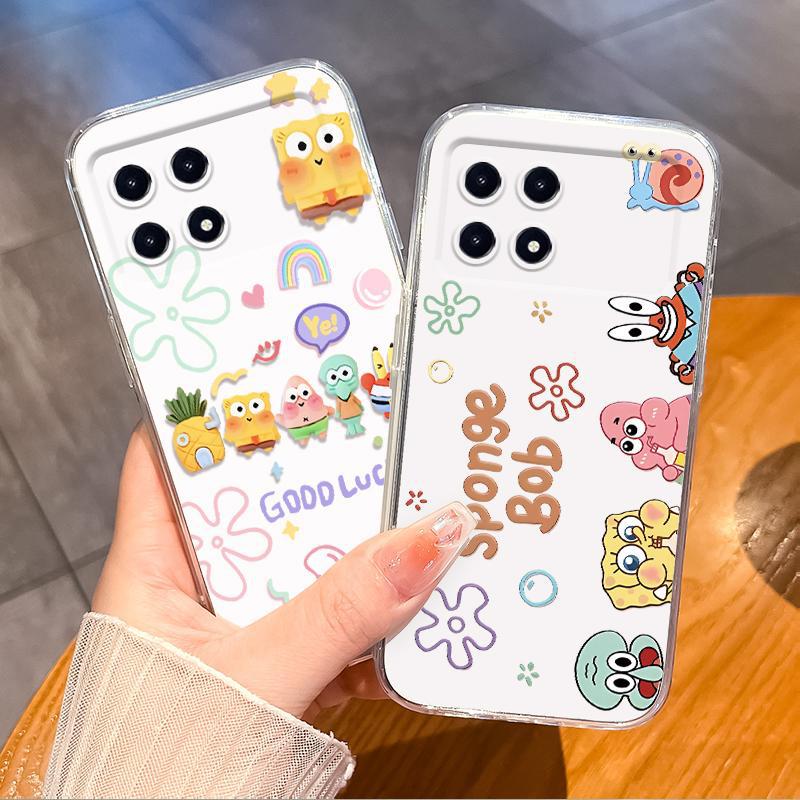 适用Redmi k80 K50 k70 k60 pro手机壳k40海绵宝宝k70至尊版k30红米k80pro透明k70e可爱k5pro防摔k40s软胶套