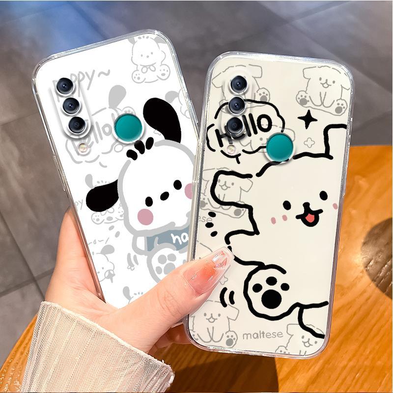 适用华为畅享9s手机壳线条小狗PO