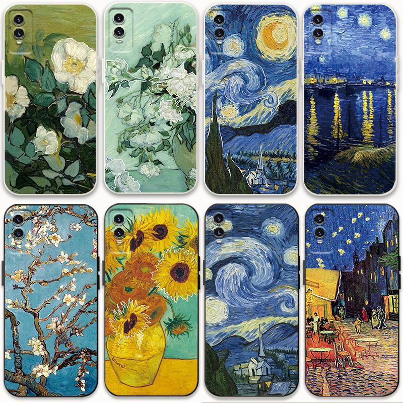 适用vivoy76s手机壳y70s梵高油画