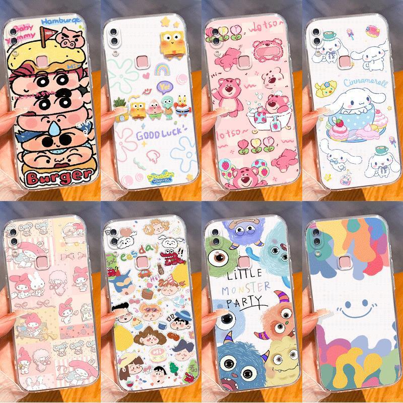 适用vivoy85手机壳透明y85a蜡笔