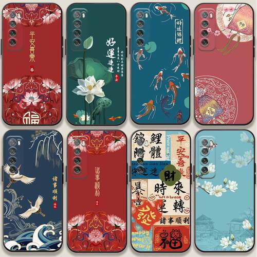 适用华为nova7手机壳中国风情侣7