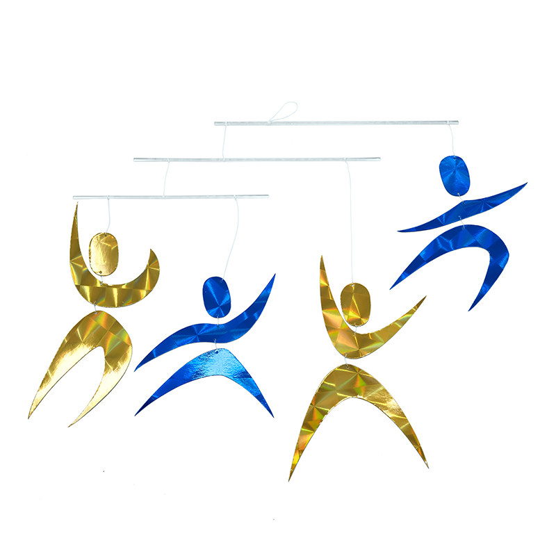 蒙氏蒙台梭利悬挂视觉吊饰材料包跳舞小人新生儿视觉吊饰成品diy