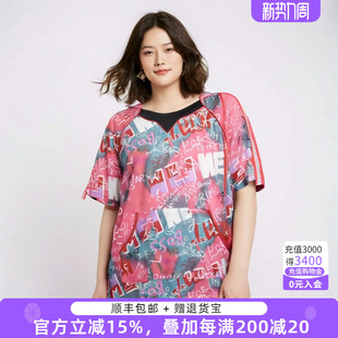 字母连帽上衣短袖 胖太太大码 新品 夏季 T恤宽松舒适潮723207811 女装