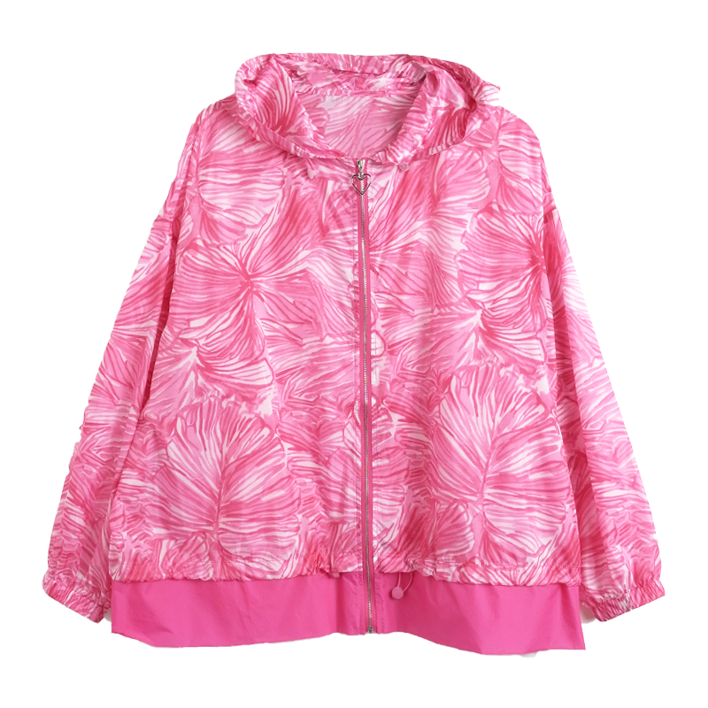 胖太太防晒服薄休闲宽松花朵