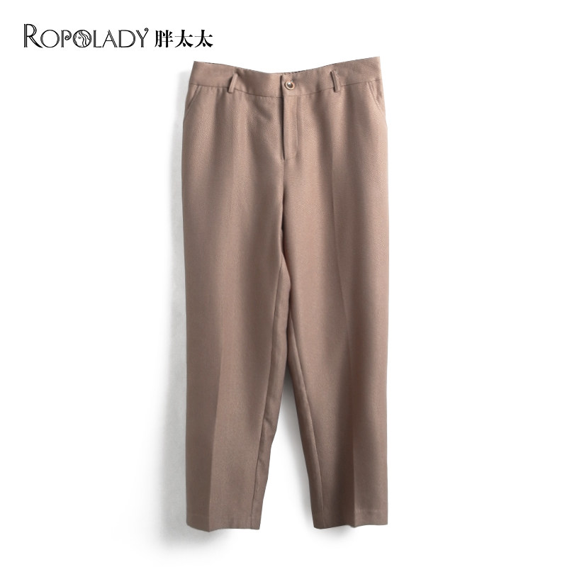 胖太太大码女装秋冬新款长裤西裤时尚弹力加厚直筒长裤722307020