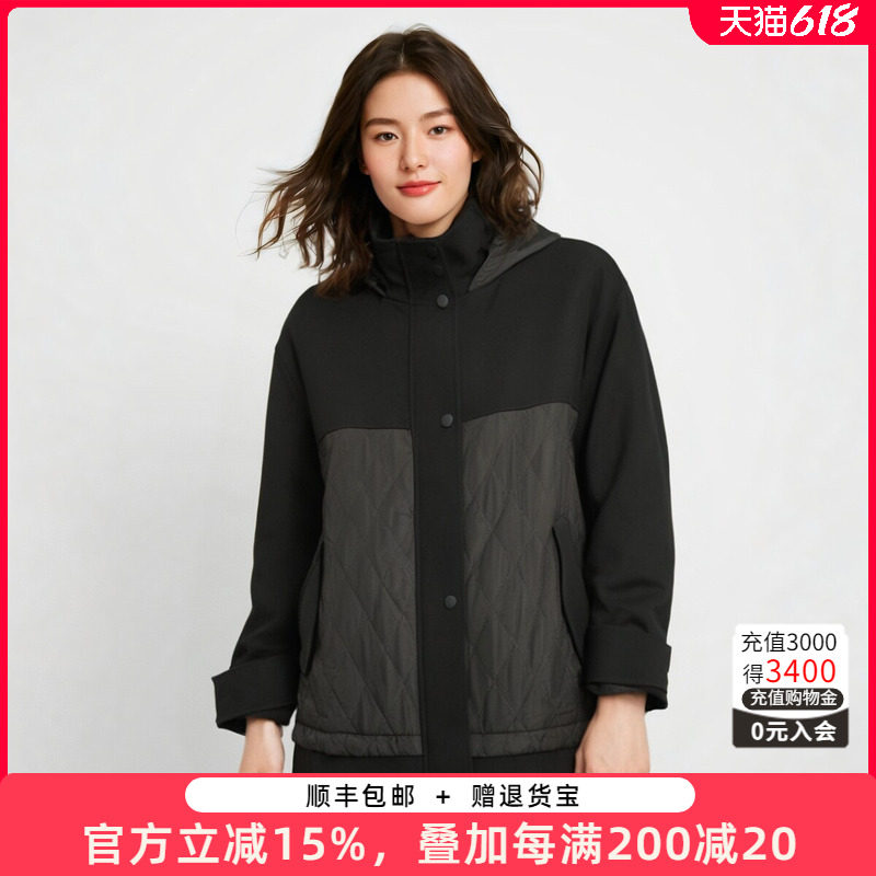 胖太太大码女装秋季新品韩版时尚短款宽松连帽风衣外套722301610