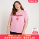 女装 夏季 新款 胖太太大码 圆领字母图案上衣短袖 T恤休闲潮724227210