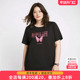 女装 夏季 新款 胖太太大码 圆领字母图案上衣短袖 T恤休闲潮324208713