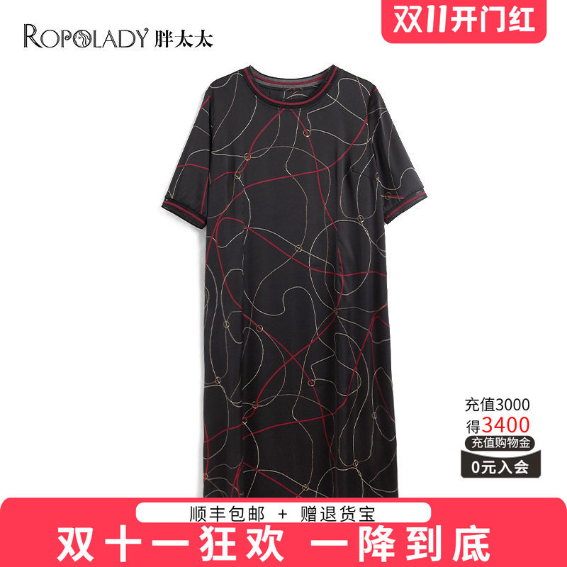 胖太太高端大码女装夏季新品200斤连衣裙加肥加大长裙821201340