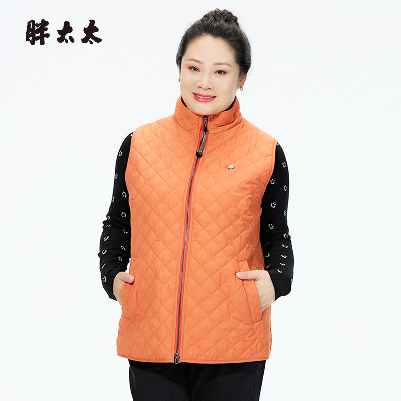 胖太太纳格立领拉链宽松