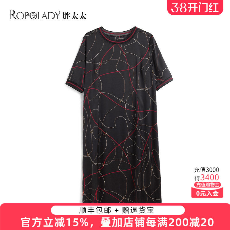 胖太太高端大码女装夏季新品200斤连衣裙加肥加大长裙821201340