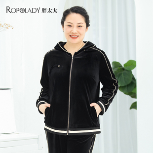 丝绒短款 胖太太大码 新品 女装 宽松休闲舒适外套上衣722384011 秋季