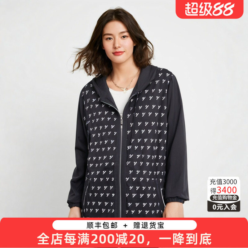 胖太太外套连帽碎花舒适