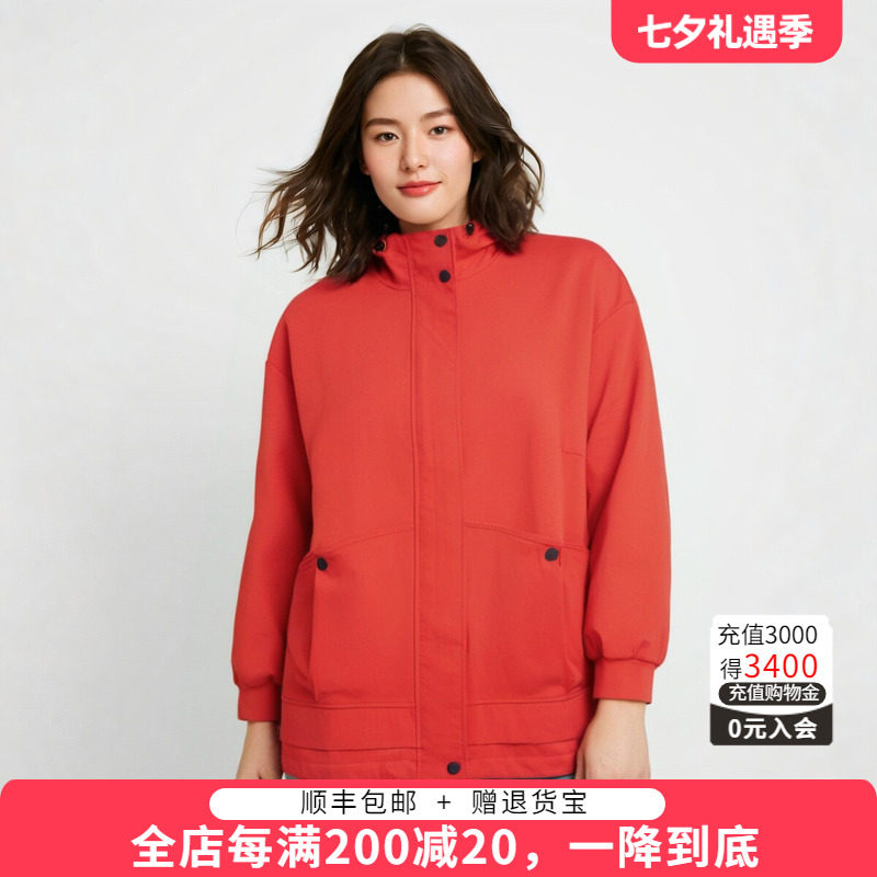 胖太太风衣外套连帽宽松休闲