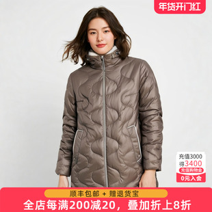 胖太太大码女装冬装新款时尚短款咖色连帽宽松羽绒服潮822411110