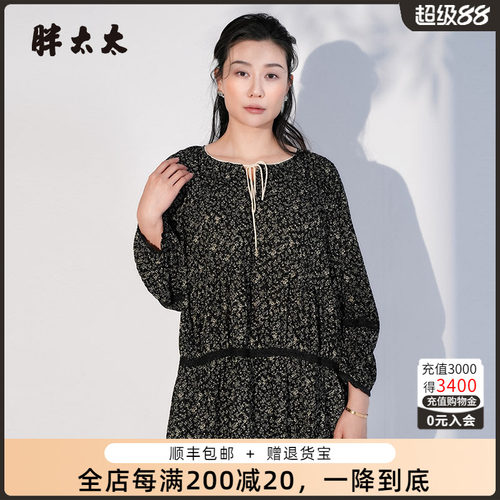 胖太太套头衫碎花图案