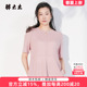 女装 针织衫 春夏新品 粉色OL气质半袖 825203211 圆领时尚 胖太太大码
