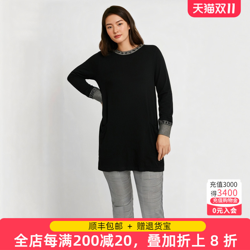 胖太太大码女装春季新款中长款连衣裙针织毛衫宽松A版620103510