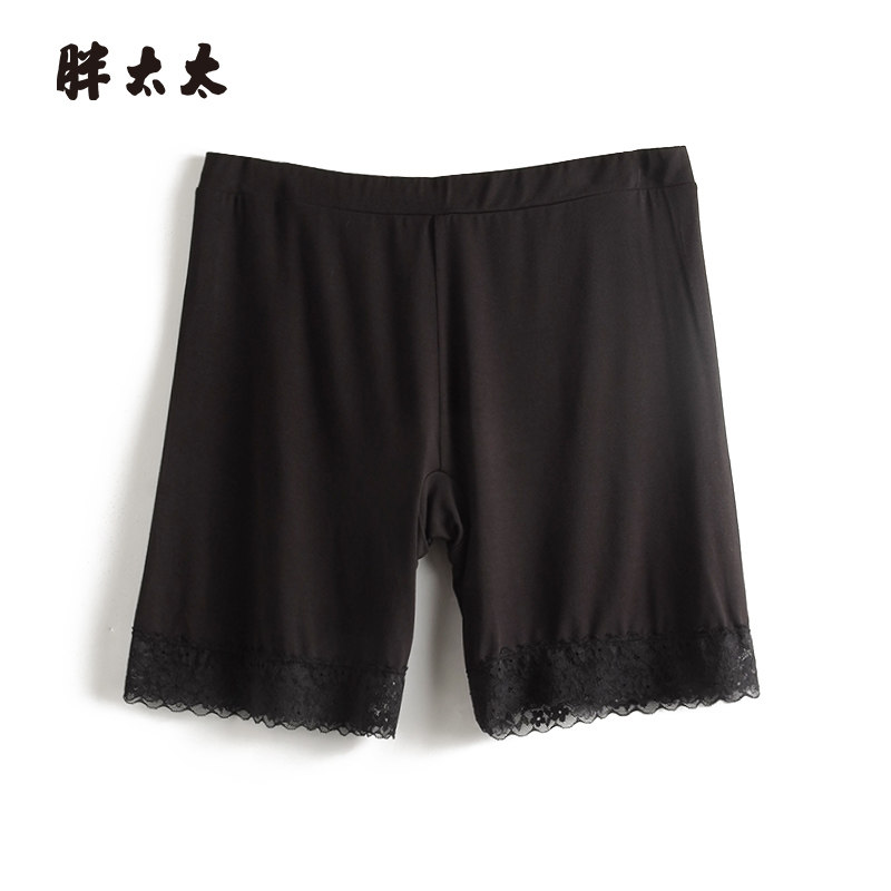 胖太太大码女装夏季新款蕾丝短裤宽松弹力打底裤安全裤424320420