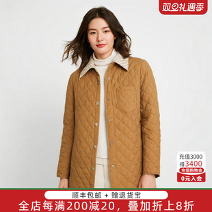纳格宽松黄色通勤款 胖太太大码 新品 冬季 翻领棉服潮423419910 女装