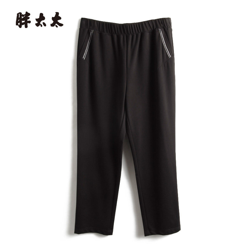 胖太太休闲裤松紧腰弹力舒适