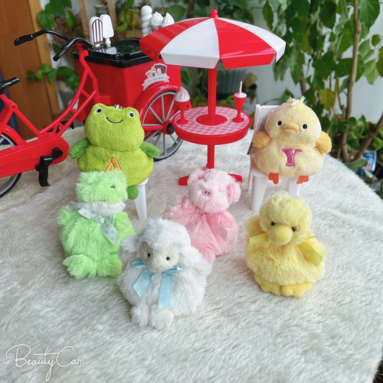 小熊钥匙扣猪羊青蛙鸭子特色挂饰粒子熊摆件套装纯手女生礼物包邮