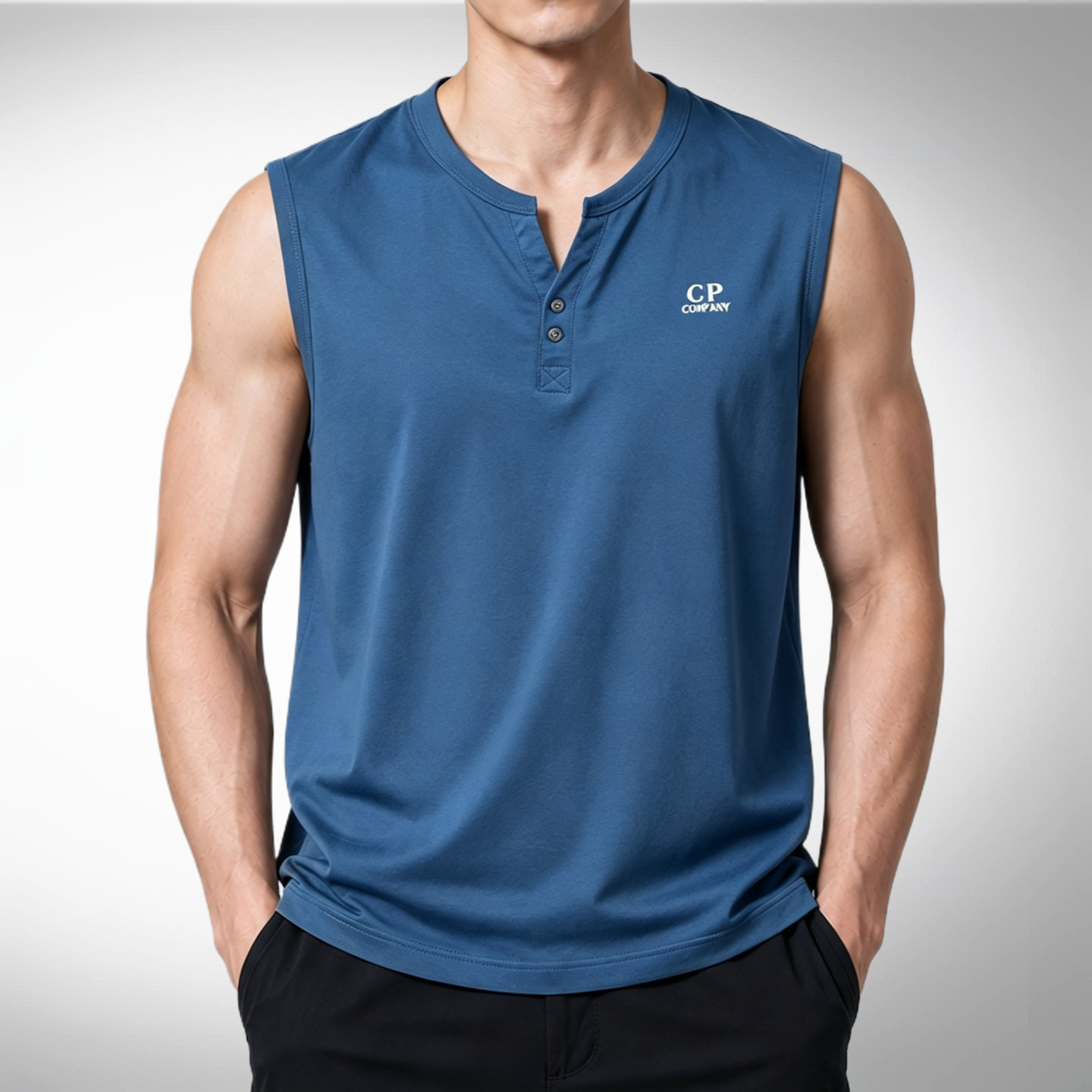 【M-8XL】纯棉亨利领背心加肥加大码男装宽松汗衫特大码运动坎肩