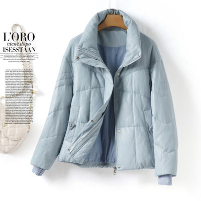 海宁羊皮衣女短款韩版休闲皮羽绒