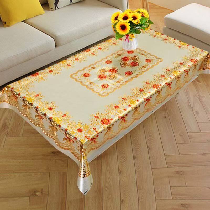 红色客厅茶几桌布桌布防水防油免洗防烫长方形餐桌布家用茶几垫