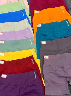 DF短裤改良彩色蜜桃臀巨显臀提臀裤健身紧身收腹三分健身短裤-14B