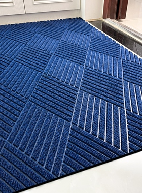 蓝色门口地垫家用入户门耐脏地毯玄关可裁剪脚垫室外防滑加厚门垫