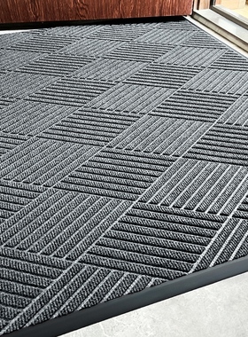 灰色入户门新款地垫室外除尘脚垫家用防滑门垫户外加厚门口地毯
