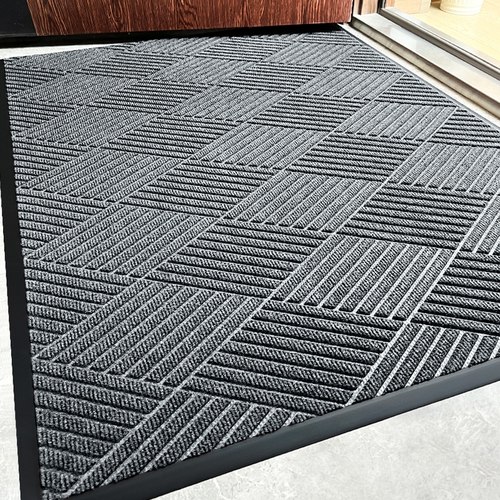 灰色入户门新款地垫室外除尘脚垫