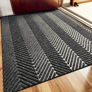 黑色加厚入户门地毯家用门口地垫玄关脚垫室外防滑除尘门垫可裁剪