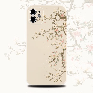 巷午 温柔冬天花朵梅花来适用于苹果17华为p80/m70/opporeno15小米17硅胶手机壳vivox300荣耀magic8红米k90pm