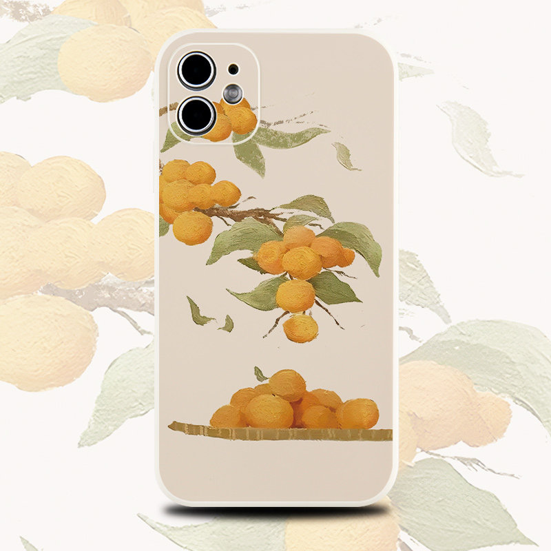 巷午 中式橘子用于苹果16/15/13p红米note14华为mate60/p70opporeno12p小米14u硅胶手机壳vivox200荣耀magic6