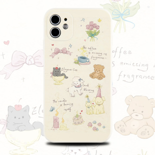 巷午 法式可爱动物插画适用于苹果15红米note13华为mate60p70opporeno12小米14/11硅胶手机壳vivos19荣耀200p
