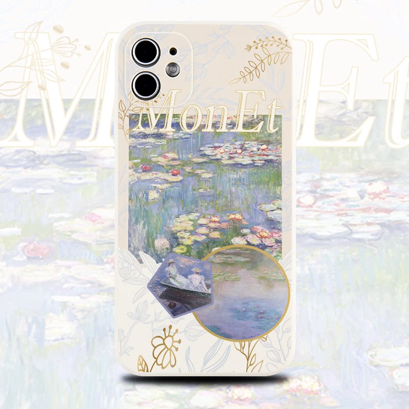 巷午 莫奈风景油画风适用于苹果15/14/16红米k70u华为mate60opporeno12小米14硅胶手机壳vivox100s荣耀200p