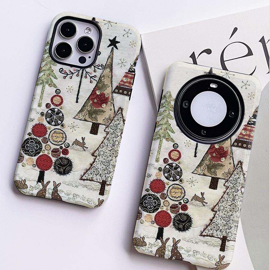 巷午ins风圣诞树华为mate60荣耀magic7vivox200菲林手机壳opporeno12小米15/14苹果16p红米note14三星s24u/23