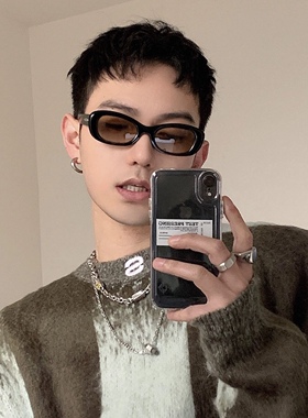 ALASYA椭圆形复古墨镜女款高级感太阳眼镜男夏季防紫外线强光欧美