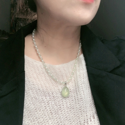 葡萄石珍珠项链 特价