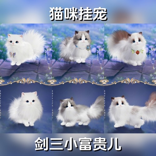 剑网3剑三无界外观猫咪挂宠咪咿小雪小月小霜