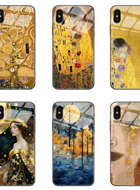 适用iPhone14promax保护套古斯塔夫克林姆特Gustav Klimt油画13华为mate40荣耀vivoX80三星s22苹果15手机壳