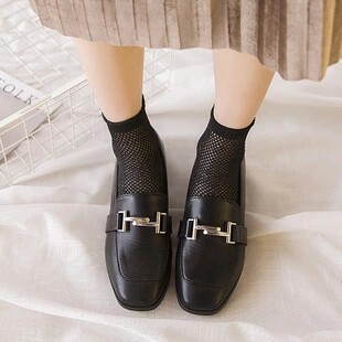 仙女镂空网格全棉短筒袜春夏新品